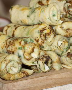 Голландские блинчики с сыром и зеленью