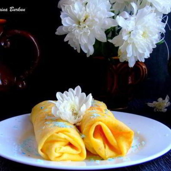 Рецепт лимонных блинов с кокосово-лимонным кремом