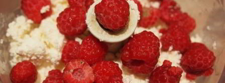 заварные блинчики с творогом и малиной. Шаг 8