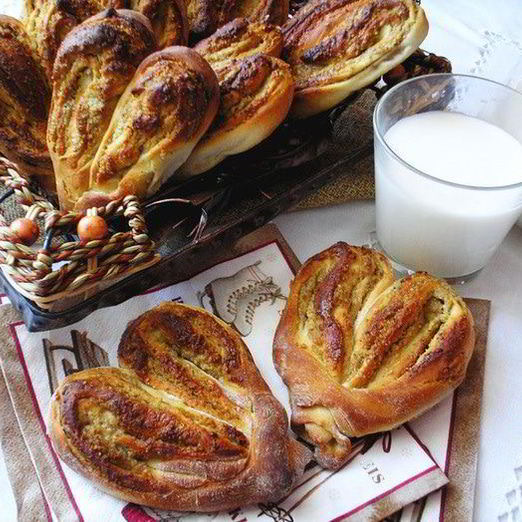 Булочки Ореховые сердца