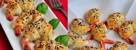 мини-круассаны с креветками и прошутто. Шаг 8