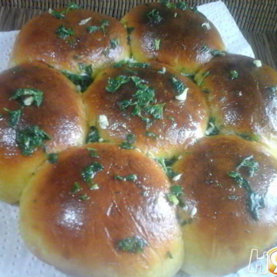 Рецепт тыквенно-чесночных пампушки с мясной начинкой