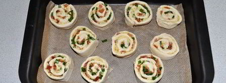 закусочные булочки с беконом и сыром. Шаг 6