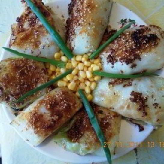 Рецепт капустных конвертиков с кукурузой