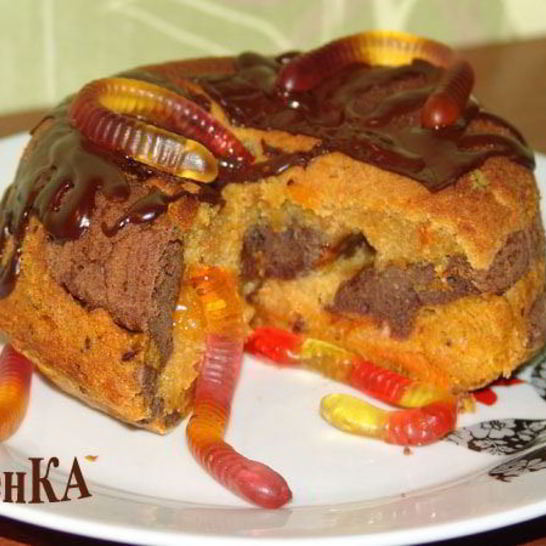 Рецепт гнилостного червивого кекса на halloween