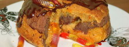 гнилостный червивый кекс на halloween. Шаг 4