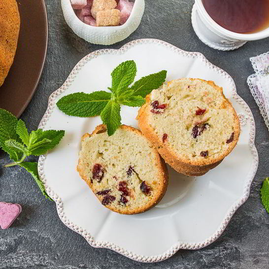 Рецепт кекса на шампанском с сушеной клюквой