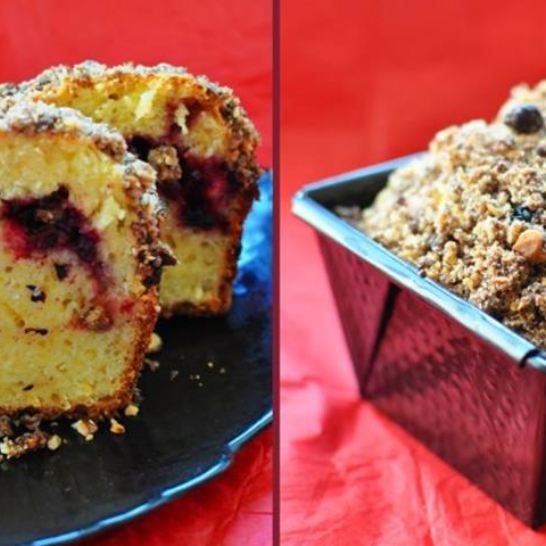 Рецепт кекса творожного со штрейзелем и брусникой