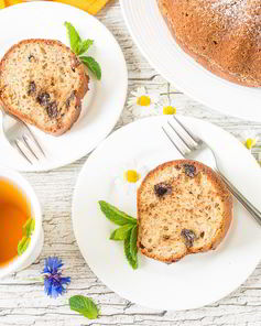 Кунжутно-банановый кекс с шоколадом