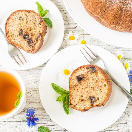 Рецепт кунжутна-бананового кекс с шоколадом