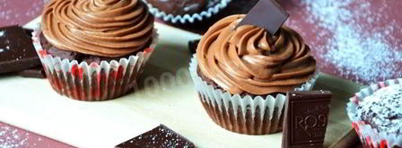 шоколадные капкейки с кремом. Шаг 16