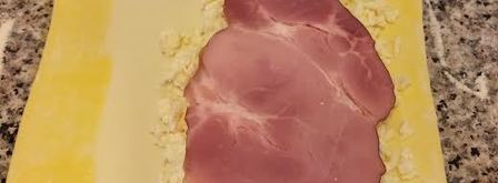 слоеный хачапури с ветчиной. Шаг 3