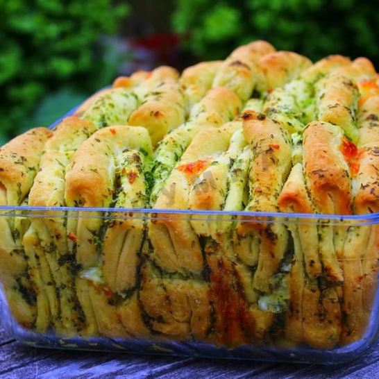 Рецепт хлеба гармошка с моцареллой и зеленью