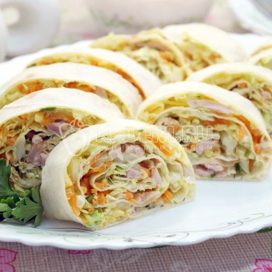 Рецепт быстрой закуски из лаваша