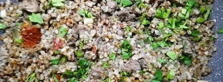 греча с печенью в корзинке из лаваша. Шаг 7