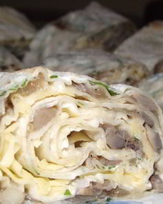 Лаваш с грибами и сыром