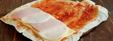 лаваш с ветчиной и сыром в духовке. Шаг 6