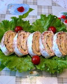 Рулеты из лаваша с крабовыми палочками