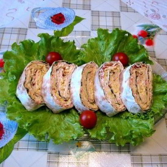 Рецепт рулетов из лаваша с крабовыми палочками