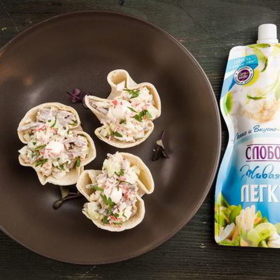 Рецепт закуски в лаваше из крабовых палочек