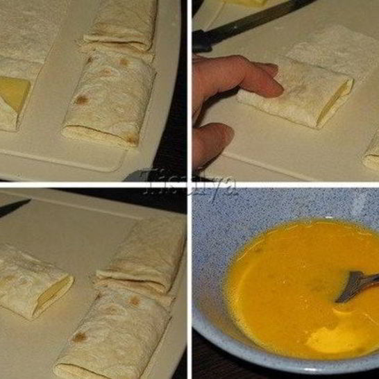 Рецепт жареного сыра в лаваше