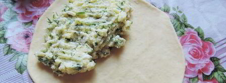 духовые лепешки с сырно-творожной начинкой. Шаг 6