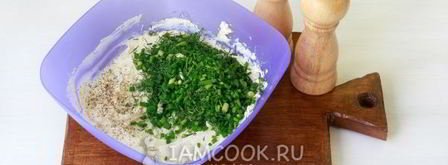 сырные лепешки с начинкой. Шаг 8