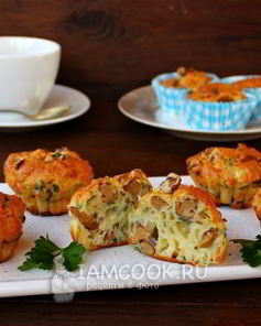 Закусочные маффины с лисичками