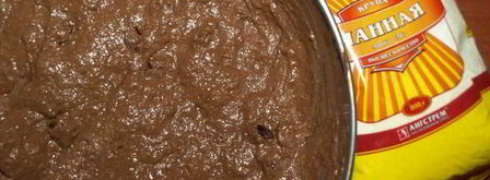 постный шоколадный манник с вяленой клюквой. Шаг 6