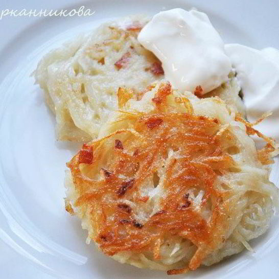 Рецепт картофельных оладий с беконом