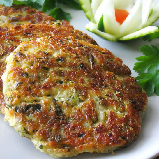 Рецепт оладий из цукини с сыром фета и зеленью