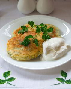 Оладьи с сыром и зеленью