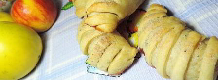 ложное слоеное тесто и рогалики с яблоками из него. Шаг 10