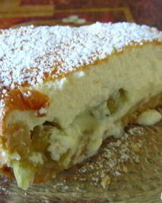 Открытый пирог с крыжовником и маскарпоне