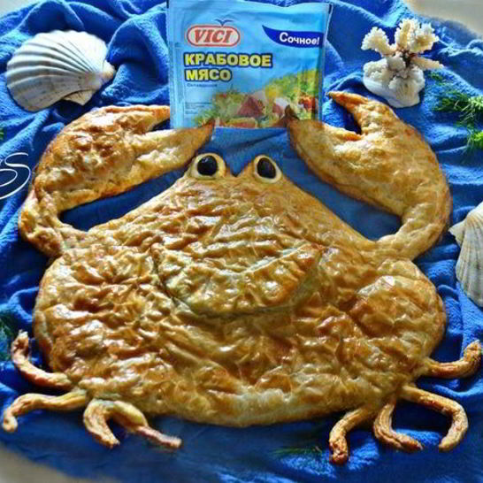 Рецепт пирога из крабового мяса веселый крабик