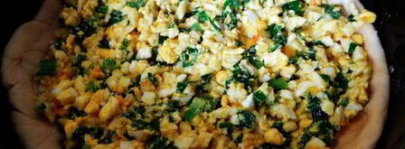 пирог с зеленым луком и яйцами на сметанном тесте. Шаг 11