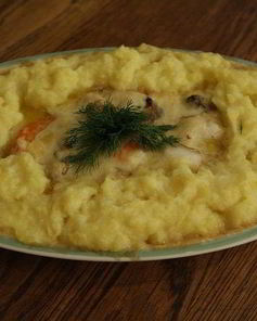 Рыбный пирог с креветками