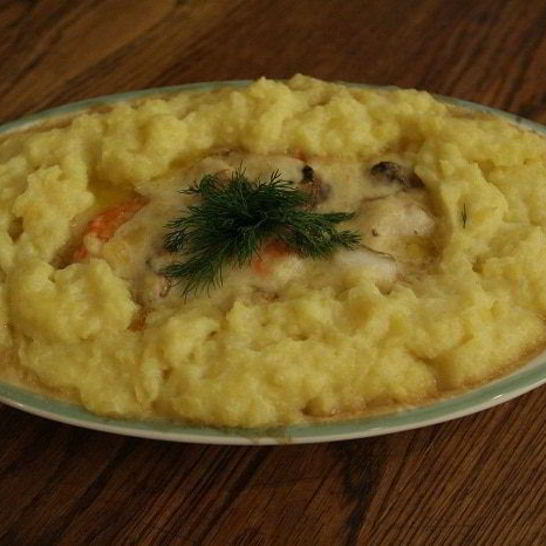 Рецепт рыбного пирога с креветками