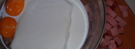 закусочный пирог с творогом и ветчиной. Шаг 3