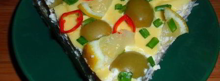 закусочный пирог с творогом и ветчиной. Шаг 7