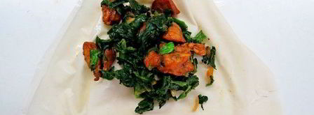 пирожки плиссе с курицей и шпинатом из теста фило. Шаг 5