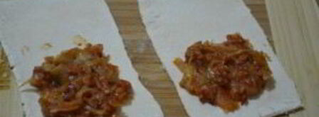 пирожки с капустой из слоеного бездрожжевого теста. Шаг 4