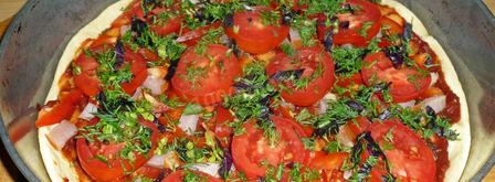 пицца на жидком тесте со свининой, помидорами и перцем. Шаг 17