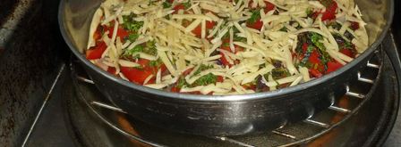 пицца на жидком тесте со свининой, помидорами и перцем. Шаг 19