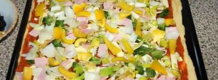 пицца овощная, усиленная ветчиной. Шаг 98