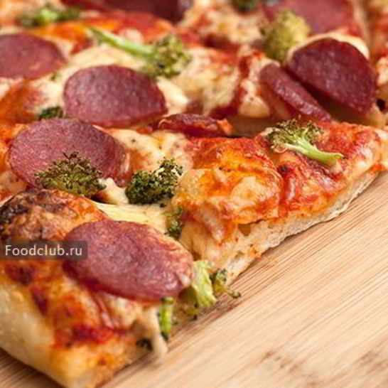 Рецепт пиццы с колбасой и брокколи