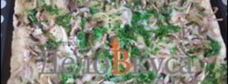 пицца с курицей, шампиньонами и сыром без томатной основы. Шаг 17