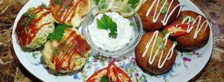 картофельные пончики с куриными кексами. Шаг 6