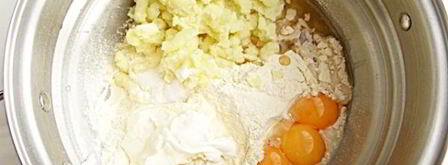 картофельные пончики с ветчиной. Шаг 6