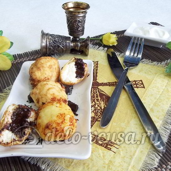 Рецепт творожных пончиков с шоколадом